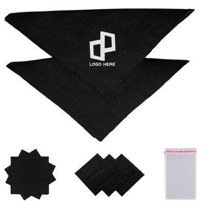 13*13 Inch Wave Pattern Silver-Foiled Black Napkin