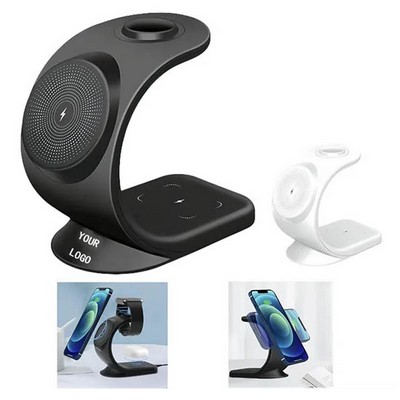 Wireless Charging Station Compatible 3-in-1 Charger Stand