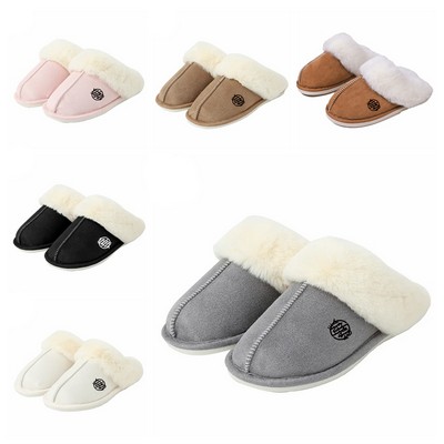 Winter House Warm Suede Fuzzy Slippers