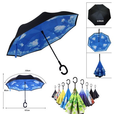 Double Layer Inversion Umbrella With C-Handle