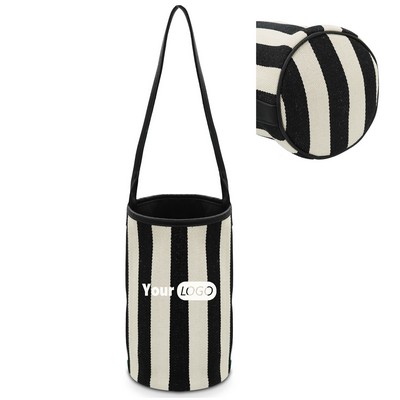 Striped Cylinder Tote Bag