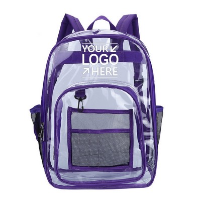 Transparent School Backpack With Water-Resistant PVC Plastic Material and Ruggedly Ruinforced Should