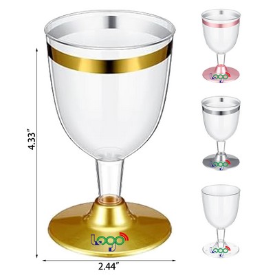 Disposable Plastic Wine Glasses 5 oz Party Wine Cups Hard Plastic Drinking Glasses