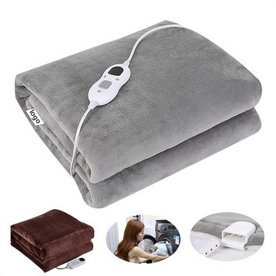 Electric Flannel Heated Blanket W/ 6 Heating Levels