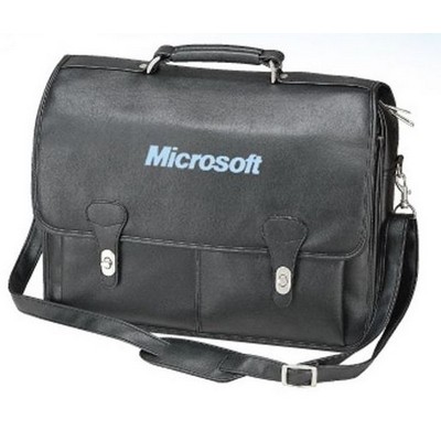 Leatherette Laptop Briefcase w/Carry Handle