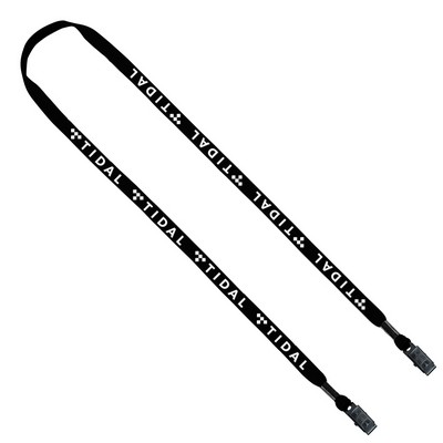 ½" Cotton Double Bulldog Clip Lanyard