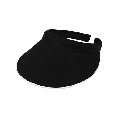 Cotton Twill Clip On Visor w/ Contrast Piping