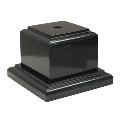 Jet Black Cube Marble Base w/Counter Sunk Hole (3¾"x3"x3¾")