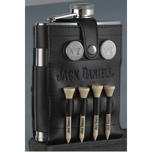 Jack Daniel's® Stainless Steel Golf Flask w/Leather Cover & Tools