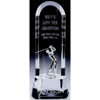 Large Crystal Half Moon Golfer Award