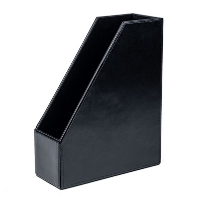 Bonded Leather Black Magazine Rack