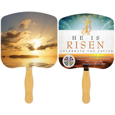 Religious Hand Fan/ Sunrise with Four Color Process Imprint