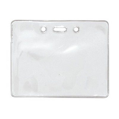 3.80" W x 3.00" H - Horizontal Clear Vinyl Badge Holder (Blank)