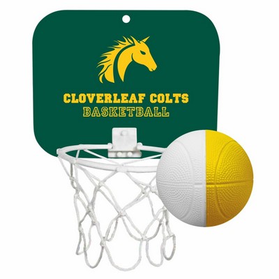 Mini Basketball Backboard w/4" Unimprinted Foam Basketball