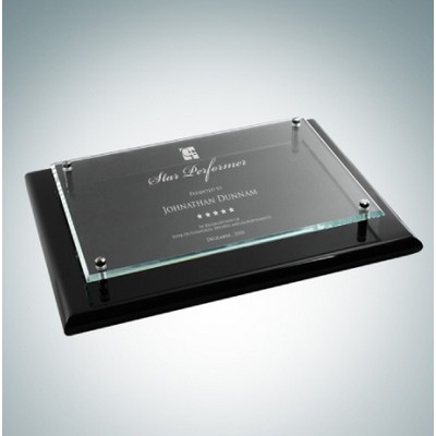 Blackwood Piano Finish Clear Glass Wall Plaque (Medium)