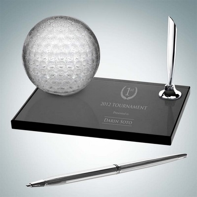 Golf Ball Pen Set w/ Molten Glass & Smoke Glass