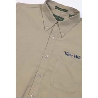 Men's Long Sleeve Twill Shirt w/ Button Down Collar