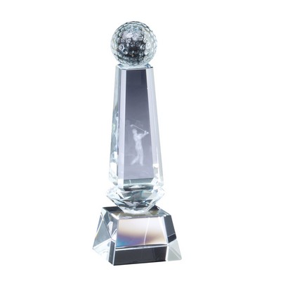 Golf Ball Obelisk w/ 3-D Lasered Golfer