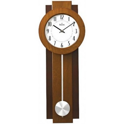 Bulova Avent Modern Pendulum Wall Clock w/ Dual Finish