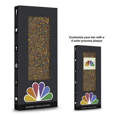 Belgian Chocolate Bar w/ Corporate Color Sprinkles (3.5 Oz.)