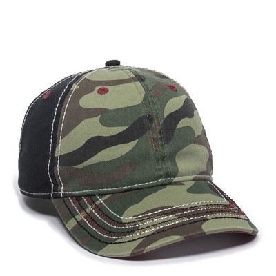 Fashion Camo Twill Cap w/USA Flag