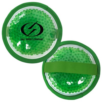 Cloth Round Green Hot/Cold Pack w/Gel Beads