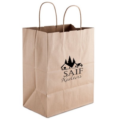 Recycled Natural Kraft Paper Shopping Bag 1C1S (10"x5"x13")