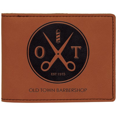 Leatherette Bifold Wallet - Rawhide