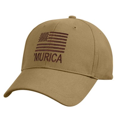 Coyote Brown 'Murica w/Flag' Deluxe Low Profile Hat