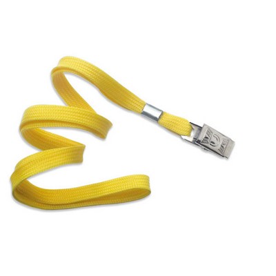 3/8" Blank Lanyard w/Bulldog Clip (Yellow)