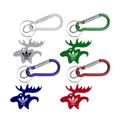 Moose Shape Bottle Opener Key Chain & Carabiner