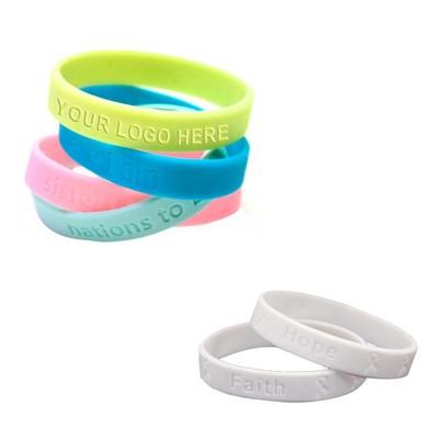 Child Debossed Silicone Bracelets