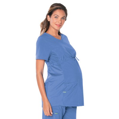 Landau - ProFlex - Women's 3-Pocket Adjustable Drawstring Empire Waist V-Neck Maternity Top