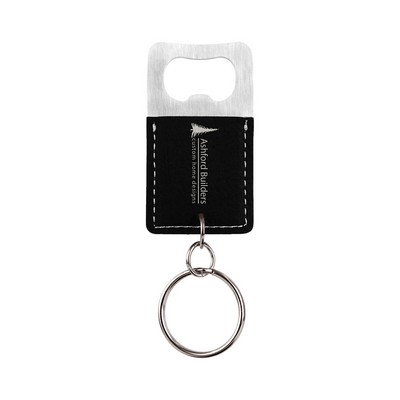 Leatherette Bottle Opener Keychain