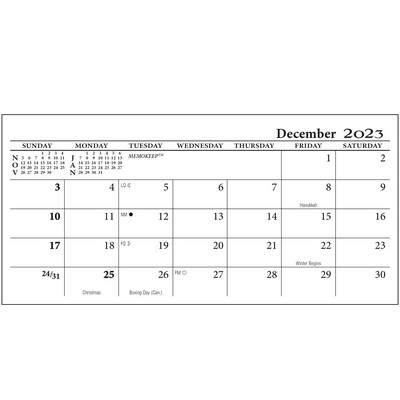 Midi Memo 2025 Calendar Pad Black