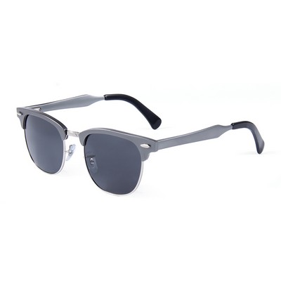 Sunglasses - Smoke Lenses - Metallic Gray Frames