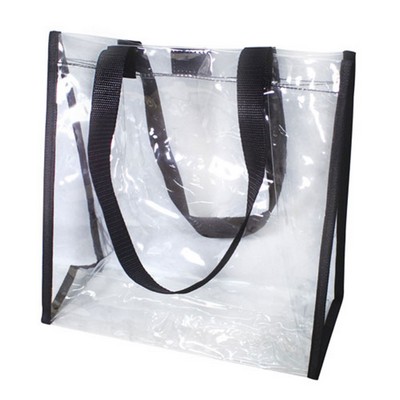 Clear Tote Bag w/Hook-and-Loop Closure (12"x12"x6")