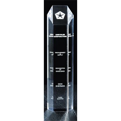 Hexagon Tower Acrylic Award, Clear, Large (3x12")