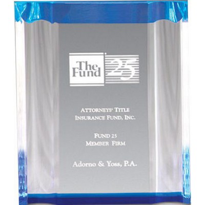 Channel Mirror Acrylic Award, Blue, Large (5"x7")