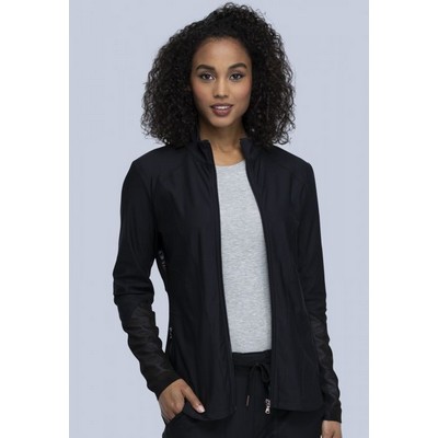 Cherokee® Form Knit Top Zip Front Warm-Up Jacket