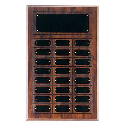 Cherry Finish Completed Perpetual Plaque with 24 Plates (11 3/4" x 18 3/4")