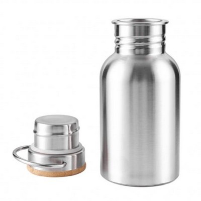 350 Mil Stainless Steel Water Bottle With Bamboo Lid