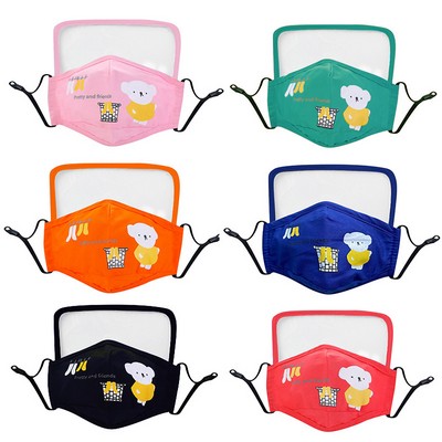 Reusable Face Mask W/ Eyes Shield For Kids