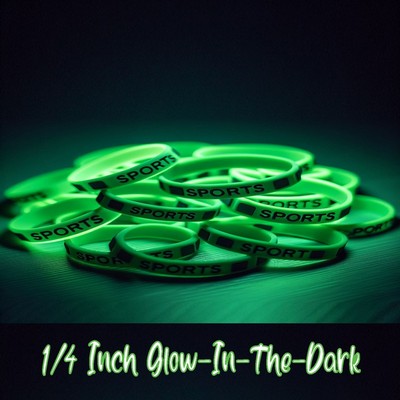 Glow in the Dark Silicone Wristband - 1/4" band