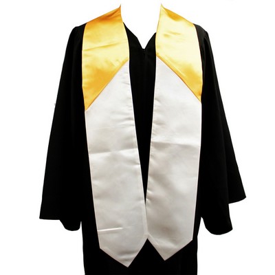 Gold/White 72" Graduation Stole 2-pc Construction