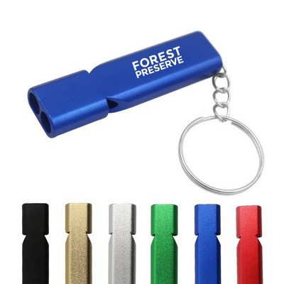 Emergency Survival Double Tube Whistle Keychain