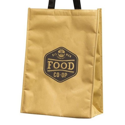 Brown Aluminum Foam Paper Bag with Webbed Handle