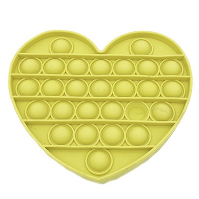 Silicone Solid Color Heart Popper Toy