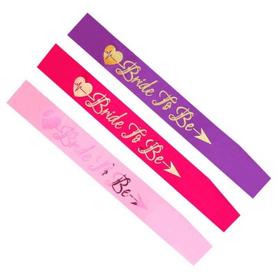 Bachelorette Party BRIDE TO BE Glitter Foil Sash