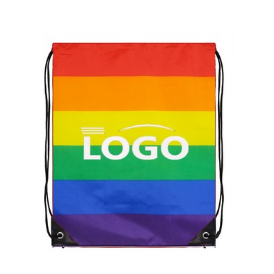 Rainbow Drawstring Backpack